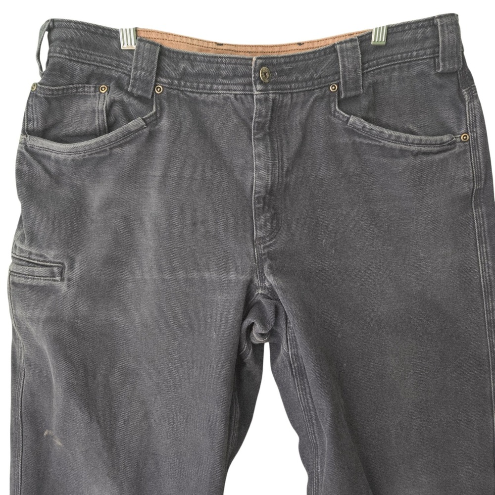 Duluth Trading Fire Hose Carpenter Pants Mens 38x32 Gray Cotton Canvas Workwear